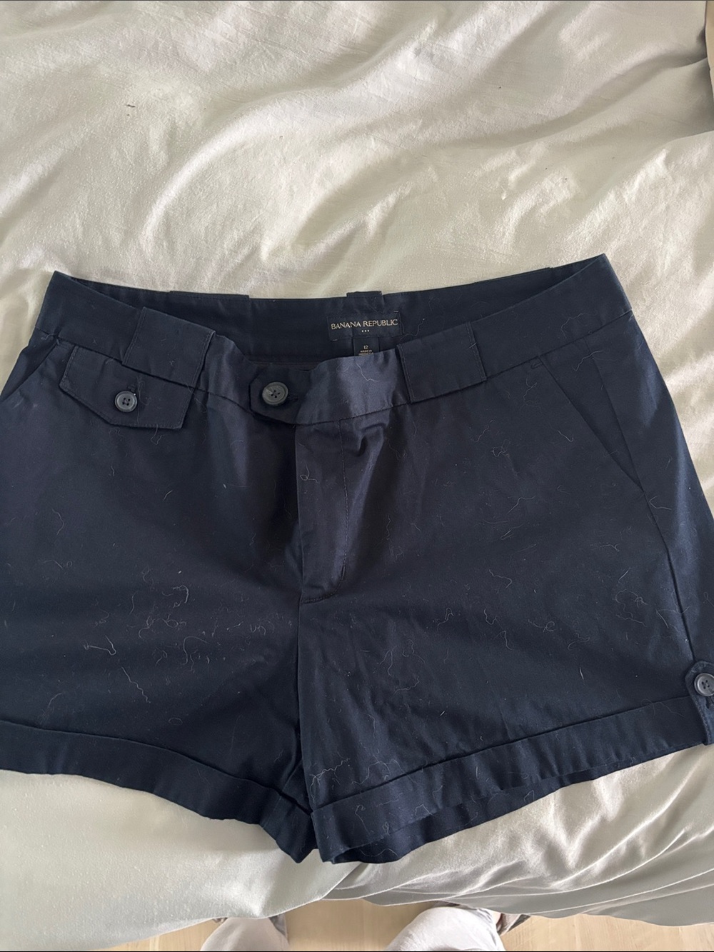 Banana Republic Dark Navy Women's Shorts with Button Detail